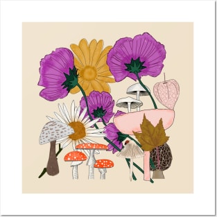 Wild Flowers and Mushroom Posters and Art